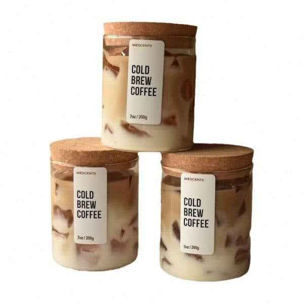 Cold brew coffee soy wax candle, alternate detail
