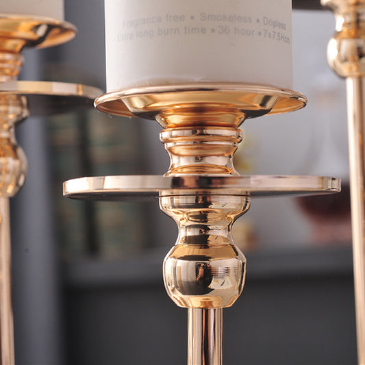 Close-up shot of Delphy metal candle holder