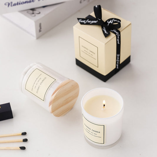 White Glass Soy Wax Candle