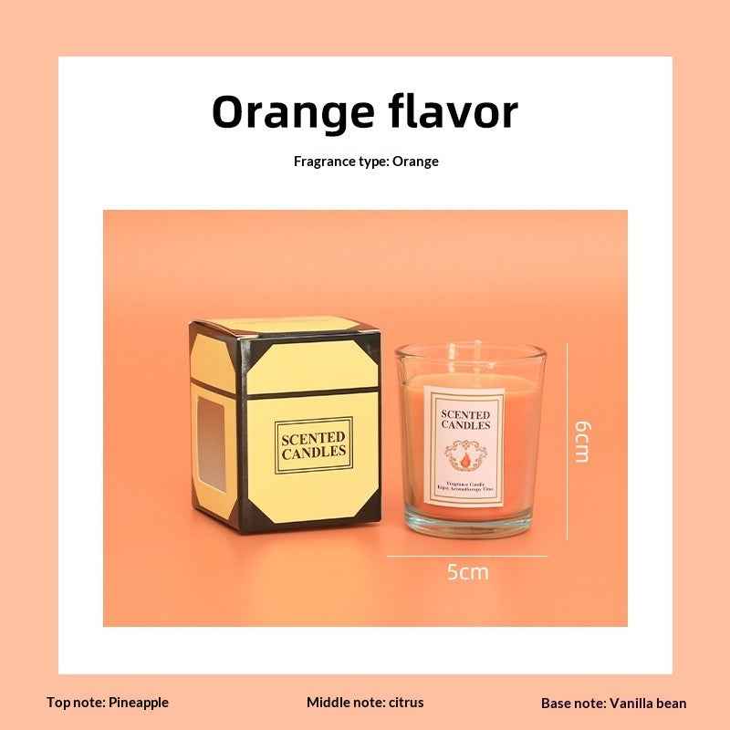 Delphy orange scented candle with pineapple top note, and vanilla base, a bright citrus fragrance for Valentine's Day celebrations