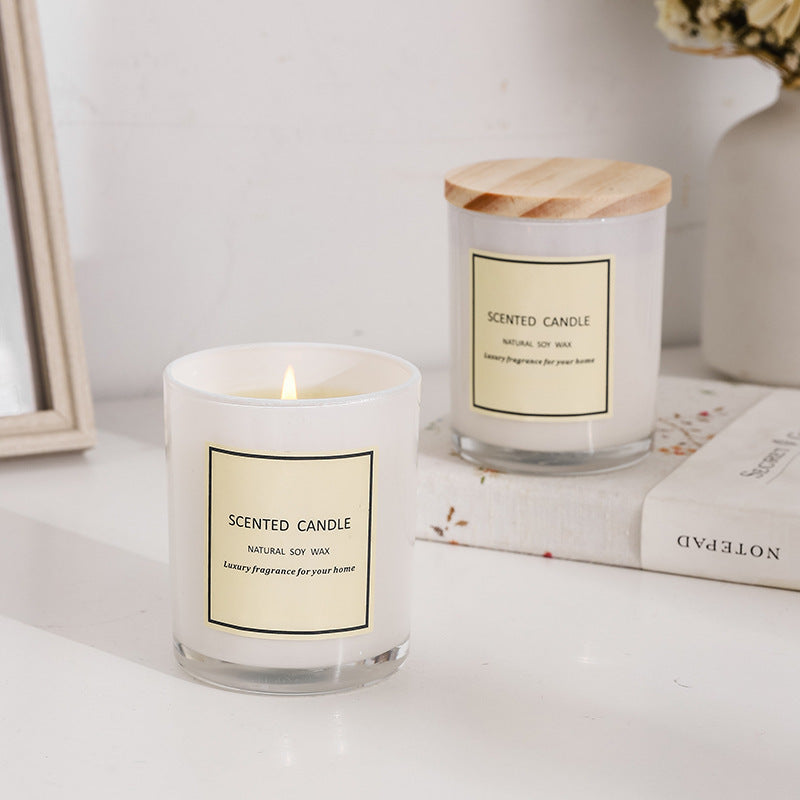 White Glass Soy Wax Candle