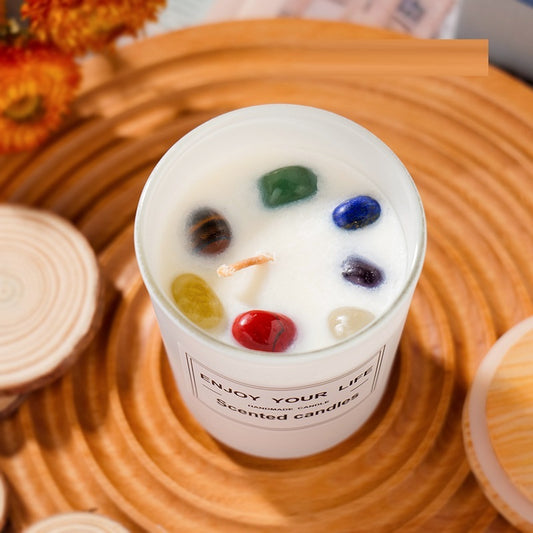 Natural Crystal Stone Candle