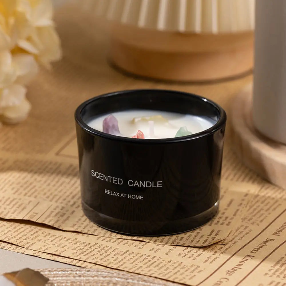 Essential Oil Soy Wax Candle collection in colorful glass cups