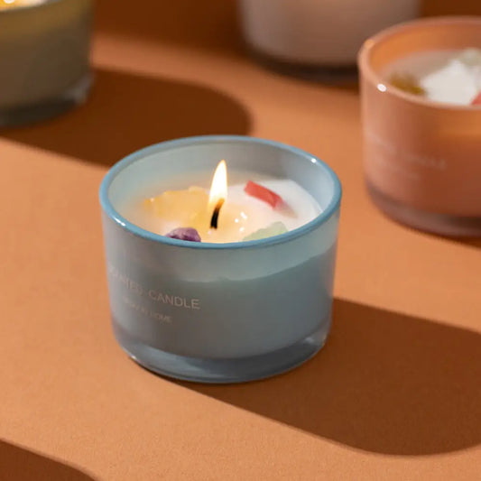 Colorful glass Essential Oil Soy Wax Candles for home fragrance and relaxation
