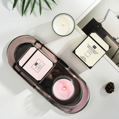 Elegant pink and yellow luxury gift box packaging for Delphy plant fragrance candles.